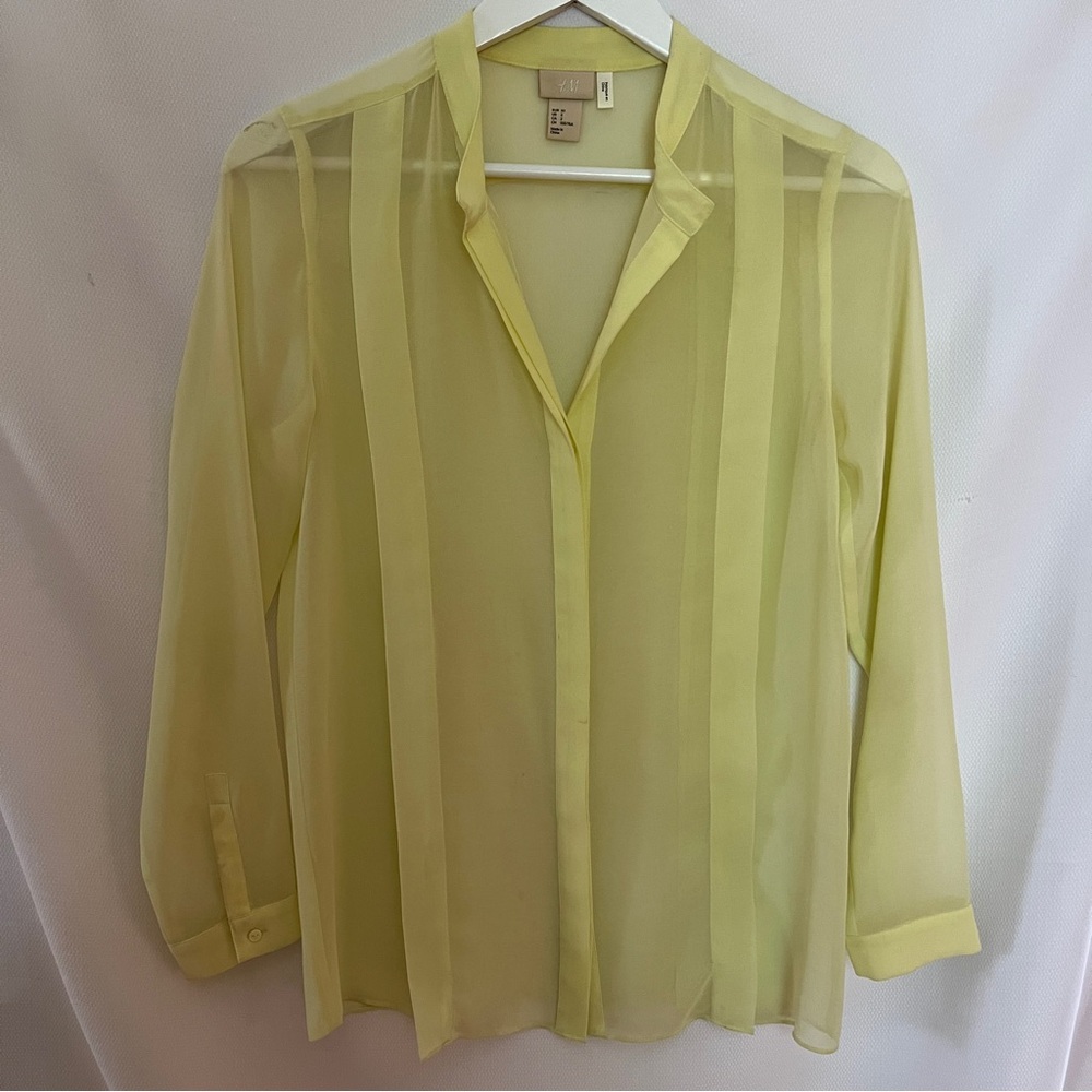 H&M Trend sheer lime green blouse